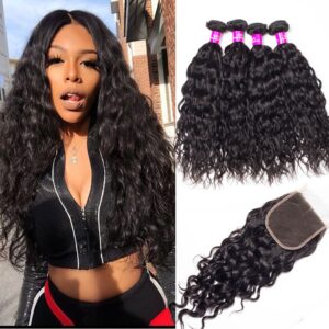 Wet And Wavy Bundles With Closure Tinashehair
