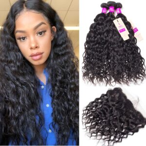 Wet And Wavy Bundles With Frontal Tinashehair