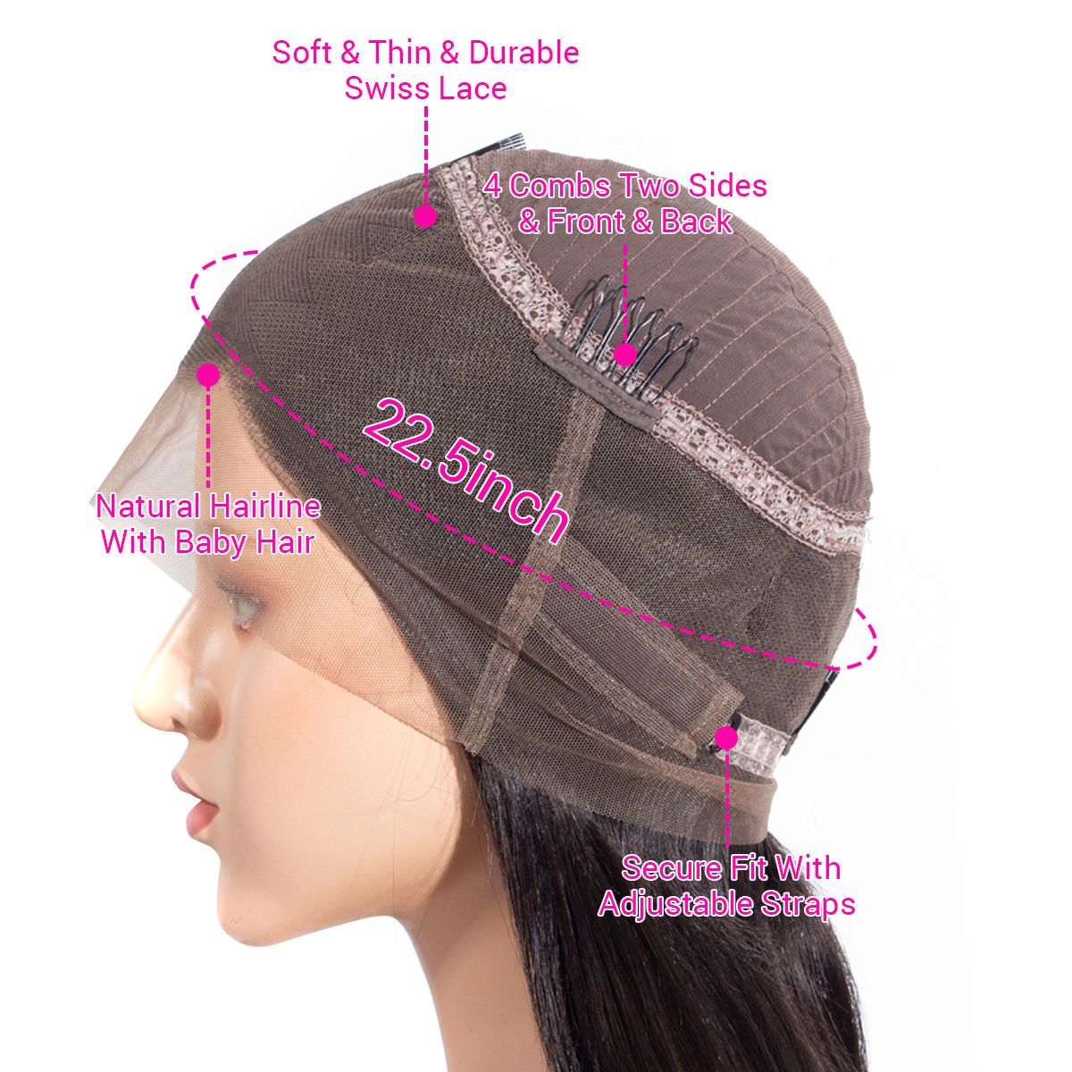 360 lace frontal wig details