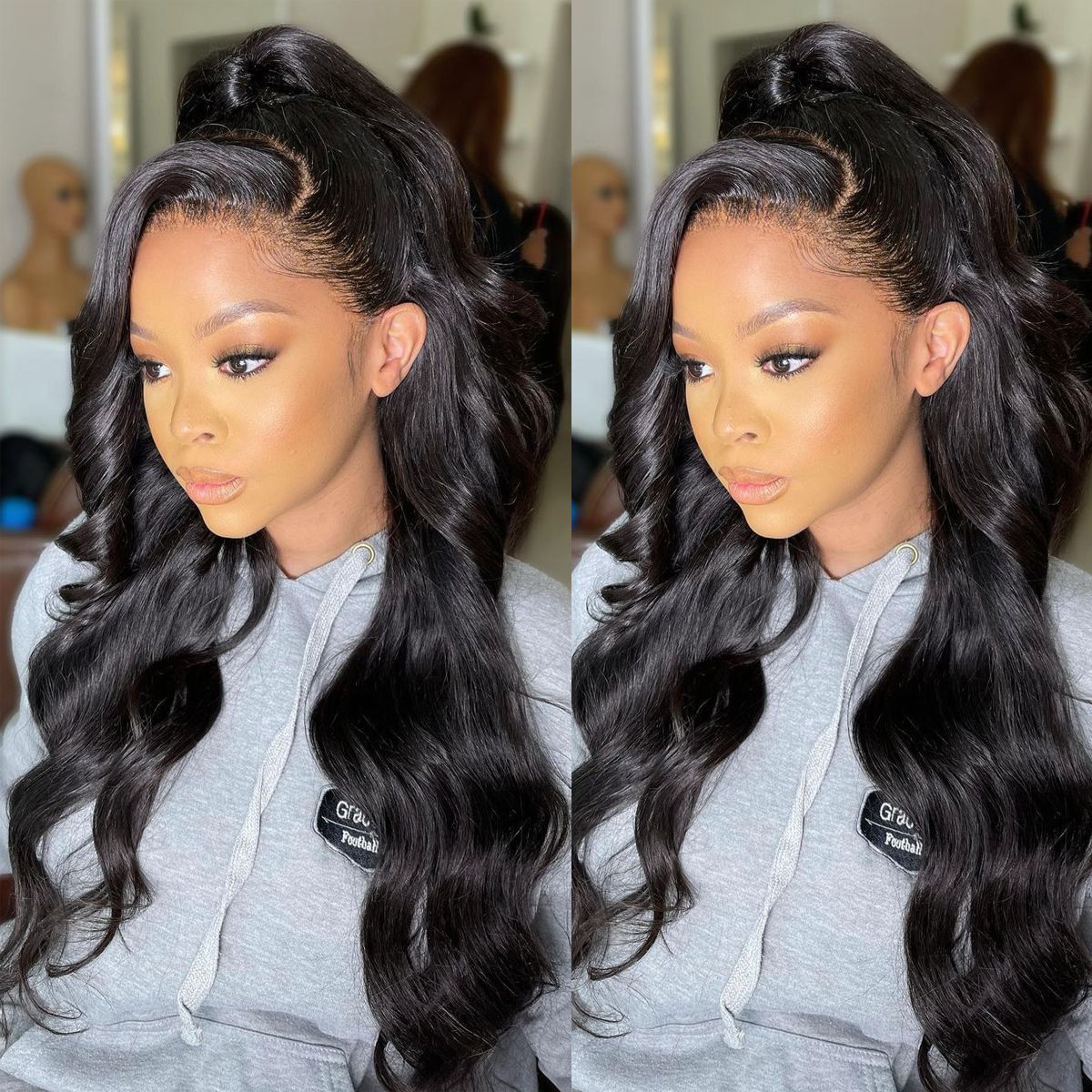 360 Lace Frontal Wigs Body Wave Human Hair With Baby Hair 180% Density