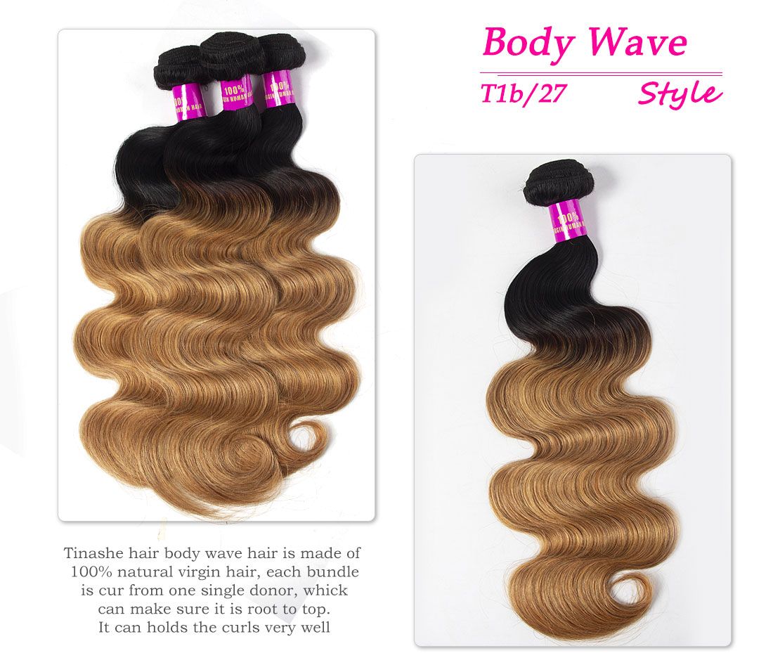 Tinashe hair 1b 27 ombre gloden blonde hair body wave bundles