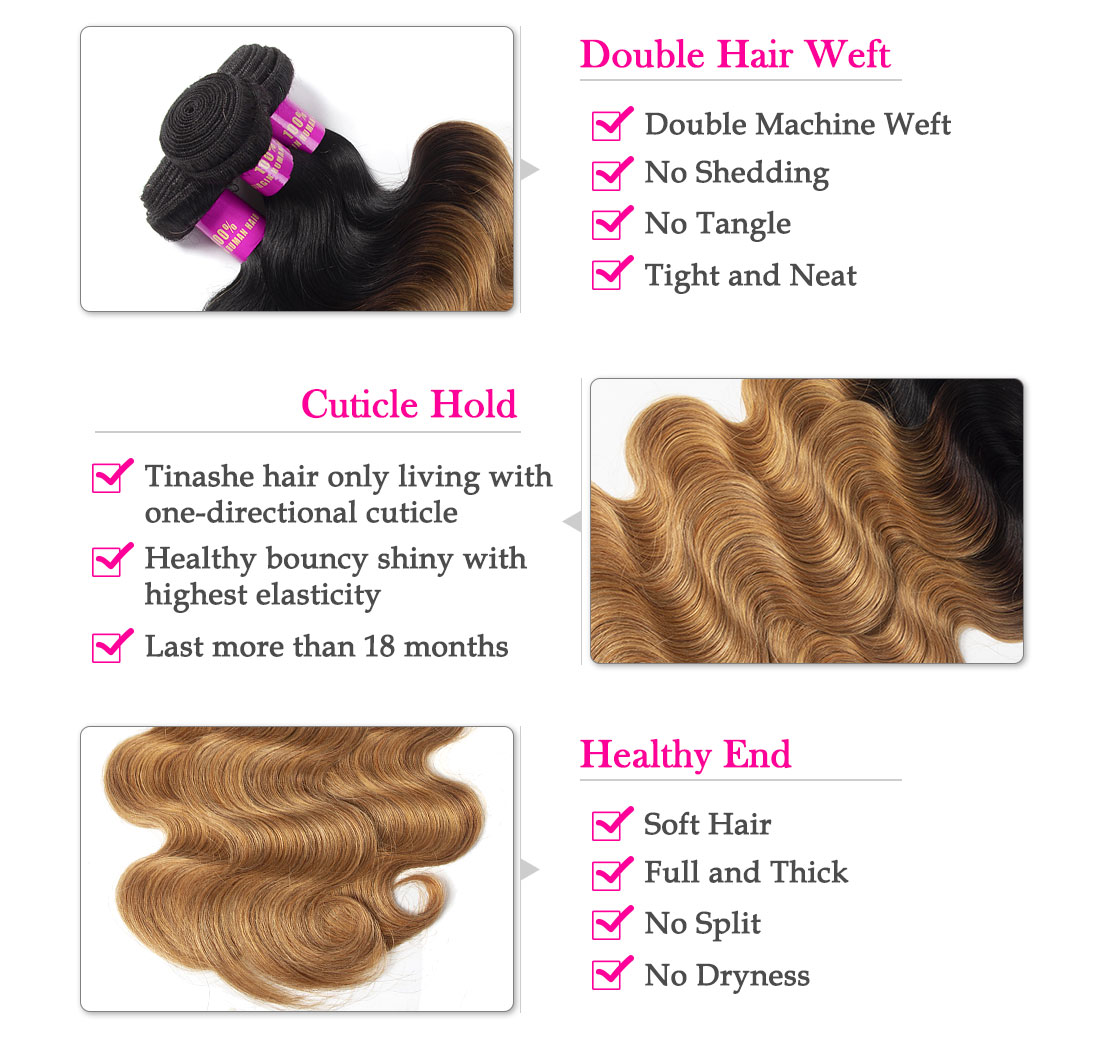 Tinashe hair 1b 27 ombre gloden blonde hair body wave bundles