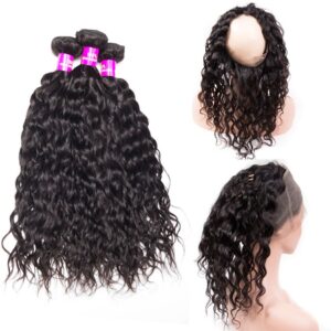 Tinashe hair water wave bundles with 360 frontal