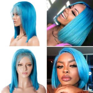 11 colorful short bob striaight hair wigs Blue
