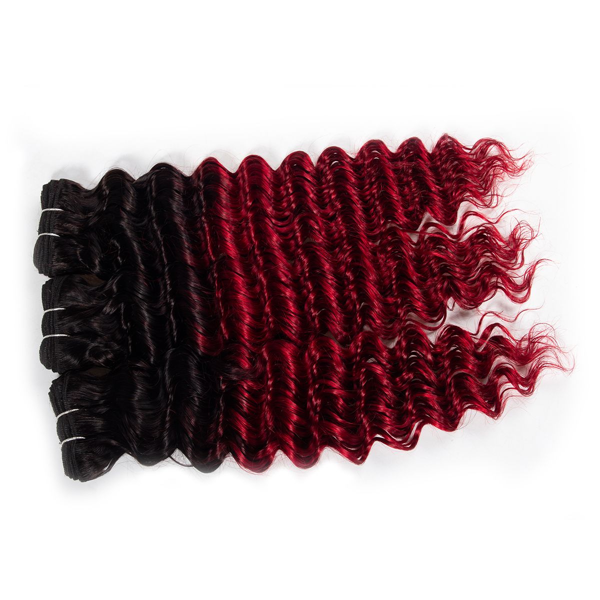 1b-red deep wave hair bundles 2