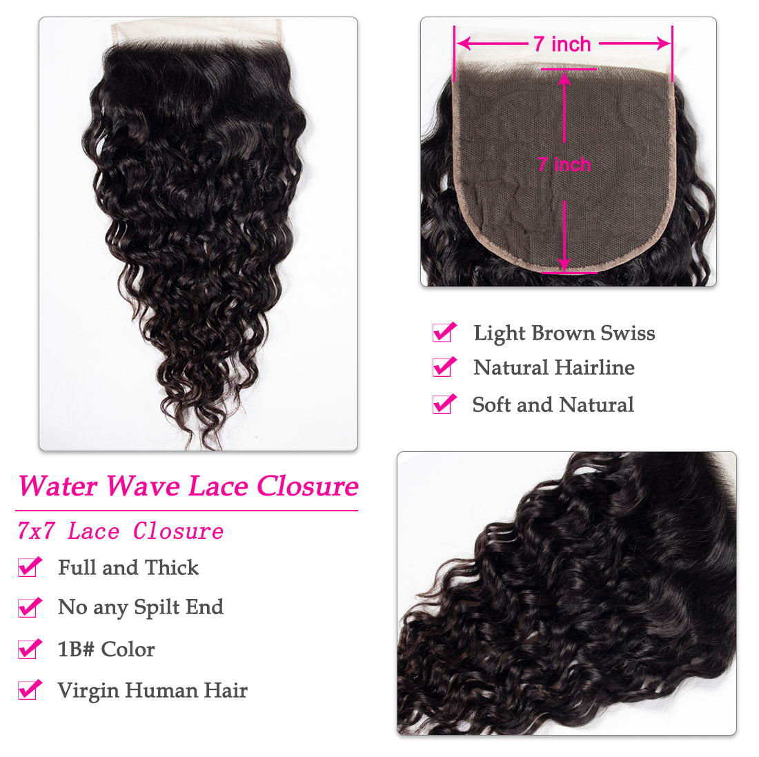 water wave 7x7 closure