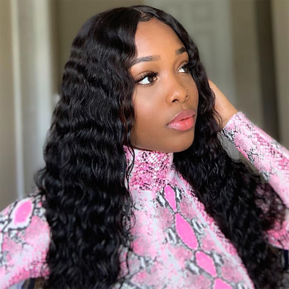 Deep Wave Curly Full Lace Human Hair Wigs 200 Density ...