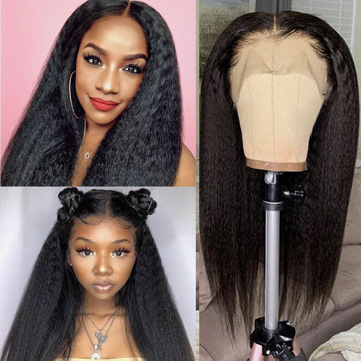 kinky straight full lace wigs