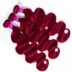 red body wave hair bundles 3