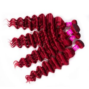 red loose deep hair bundles 2