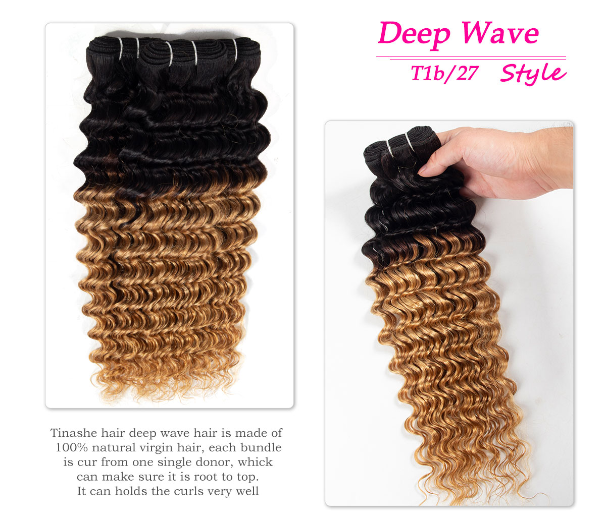 Tinashe hair 1b 27 deep wave bundles