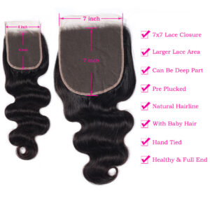 tinashe hair 7x7 body wave closure