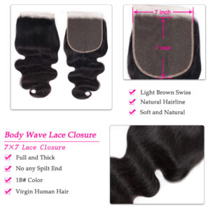 tinashe hair 7x7 body wave closure