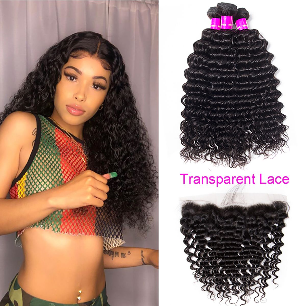 lace frontal deep wave with bundles