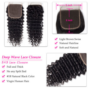 5x5 deep wave lace closure