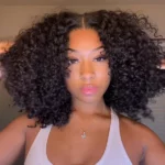Tinashe hair glueless kinky curly short bob wig