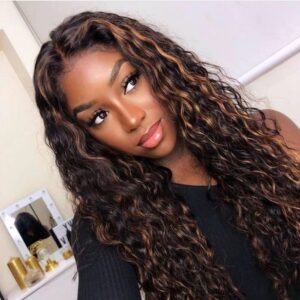 Highlight water wave 13x4 lace front wig