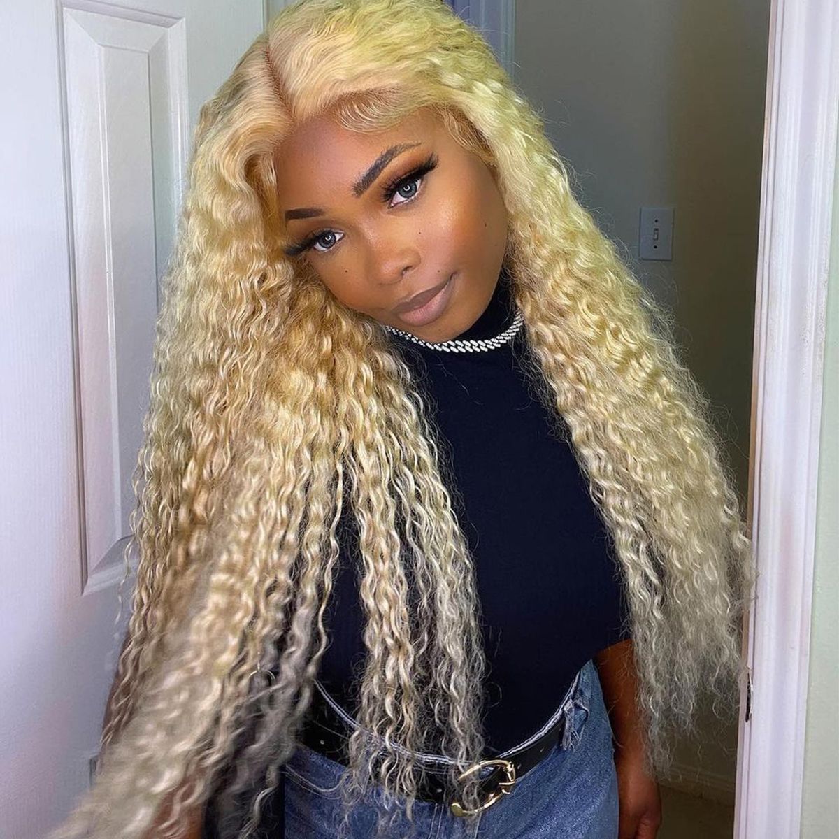 613 Blonde Deep Wave Wigs Human Hair 13×4 Undetectable Lace Front Wigs | Tinashehair 613 Blonde Deep Wave Wigs Human Hair 13×4 Undetectable Lace Front Wigs | Tinashehair