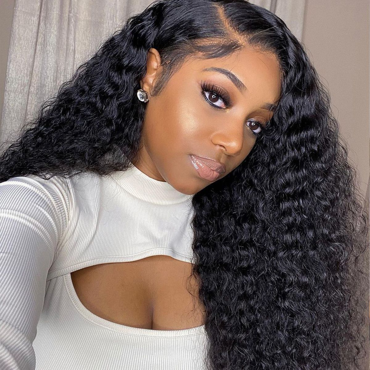 250% High Density Deep Wave Human Hair Lace Front Wigs