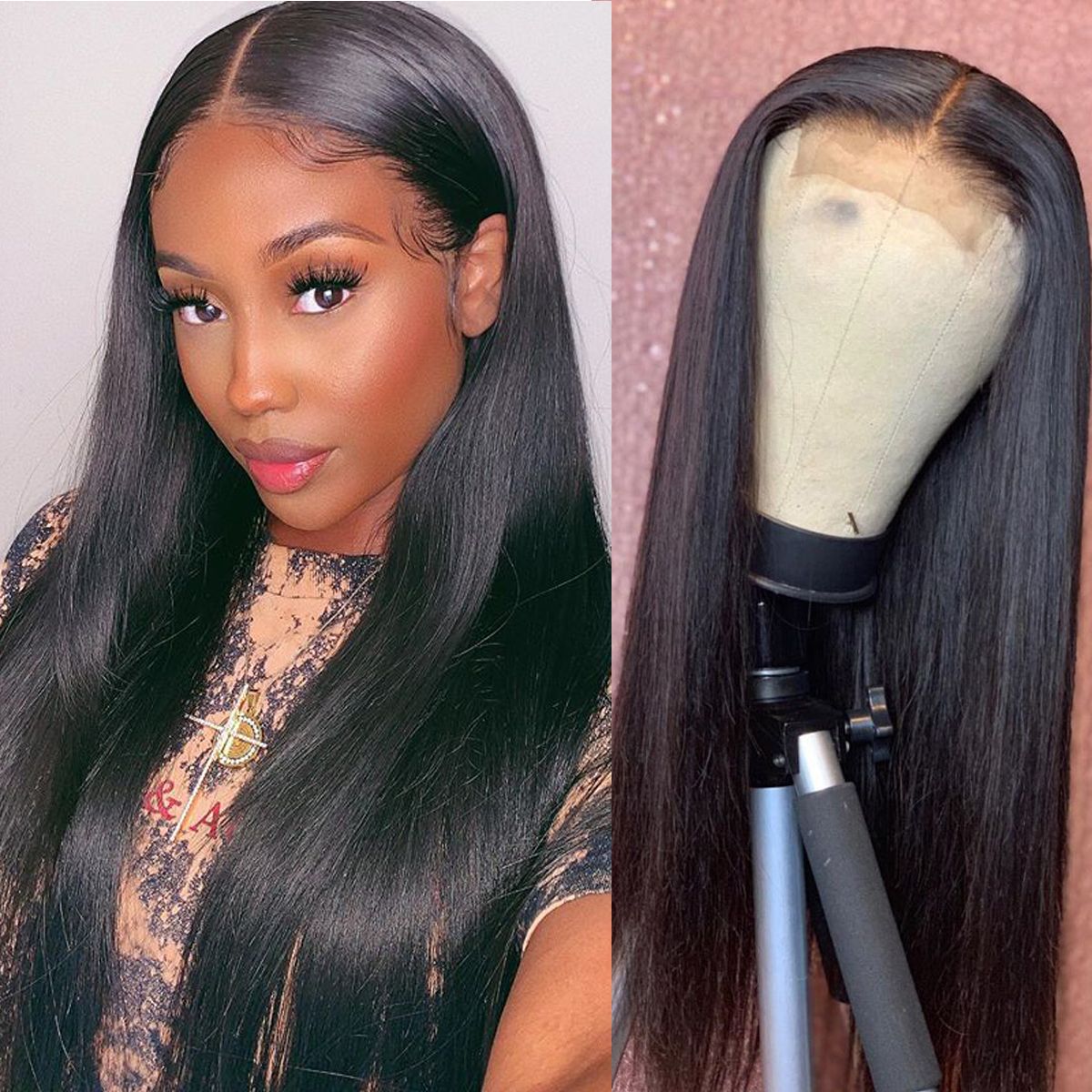 4×4 Lace Closure Wig Straight Human Hair Wigs Sale