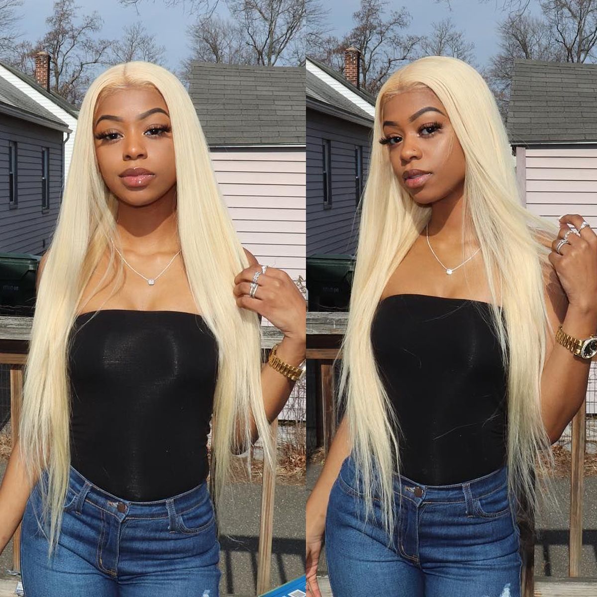613 Blonde Straight Human Hair Lace Front Wigs Undetectable Lace Wig |  Tinashehair