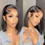 Tinashe hair double drawn 6x5 bob wig side part 2