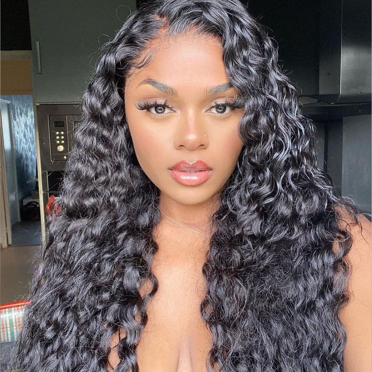 4×4 Lace Closure Wig Water Wave Human Hair Wigs