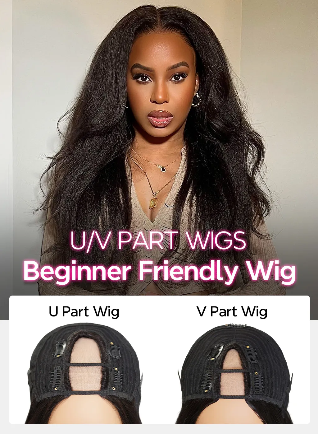 Tinashe hair kinky straight u-v part wig description