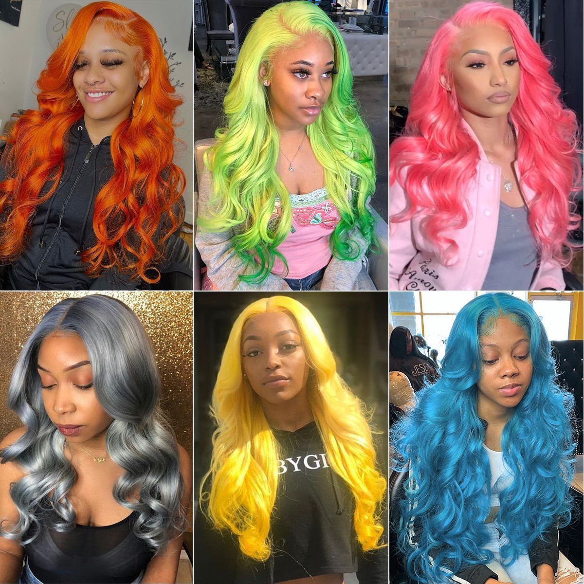 Colorful Body Wave 13×4 Lace Front Wigs High 180% Density