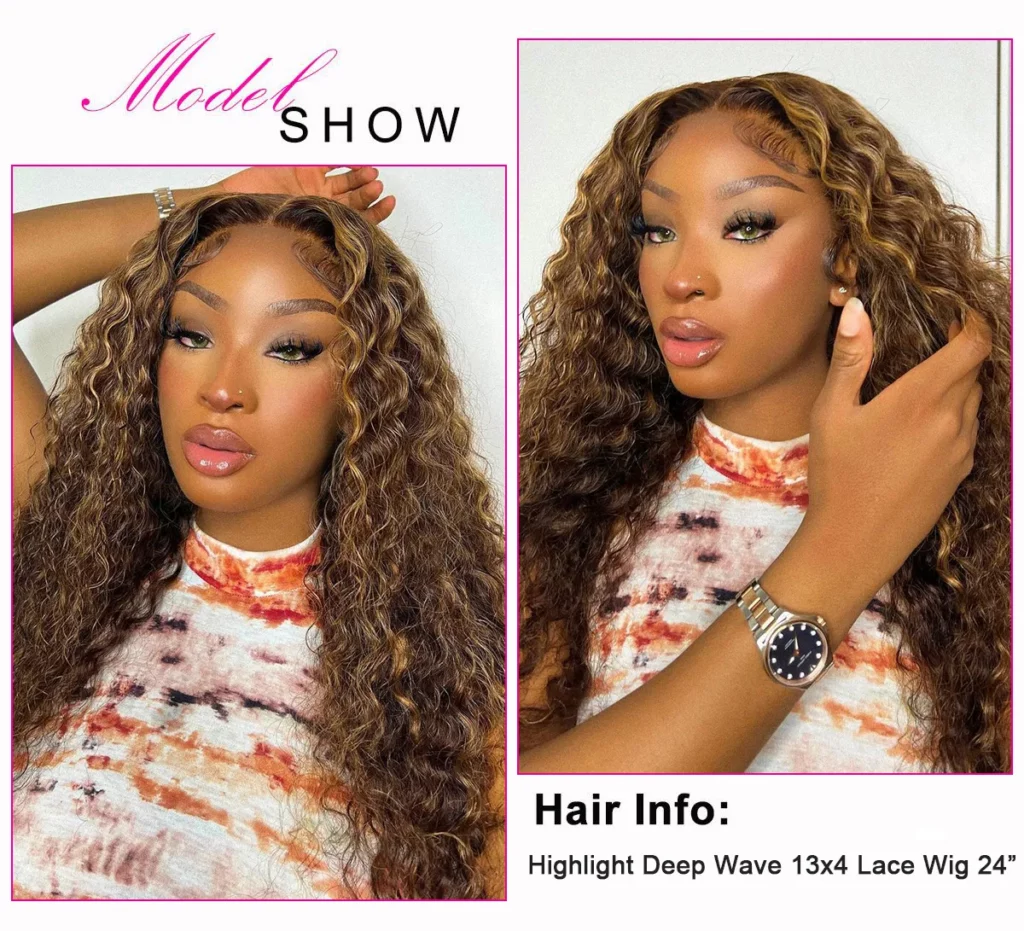 Tinashe hair highlight deep wave wig
