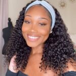Deep wave headband bob wig