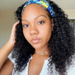 Kinky curly bob headband wig