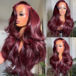 tinashe hair layered loose wave burgundy wig