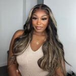 Highlight 1b-22 barrel curls lace wig