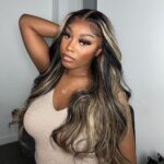 Highlight 1b-22 barrel curls lace wig