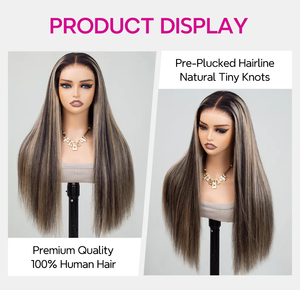 Highlight 1b22 straight wig display