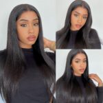 Straight v part wig