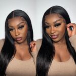 Straight v part wig