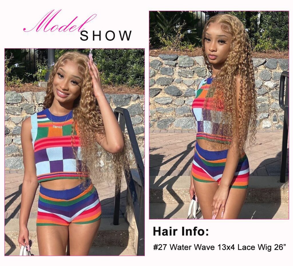 #27 water wave lace wig