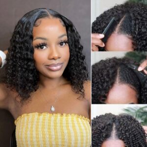 Deep wave v part bob wig