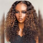 Ombre highlight curly lace wig