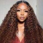 Ombre highlight curly lace wig