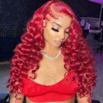 Red loose deep lace wig
