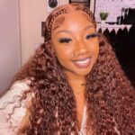 Reddish brown deep wave wig