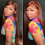Reddish brown straight wig (2)