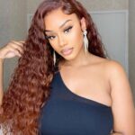 Reddish brown water wave lace wig
