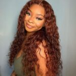 Reddish brown water wave lace wig