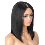 Straight V part bob wig