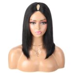 Straight V part bob wig