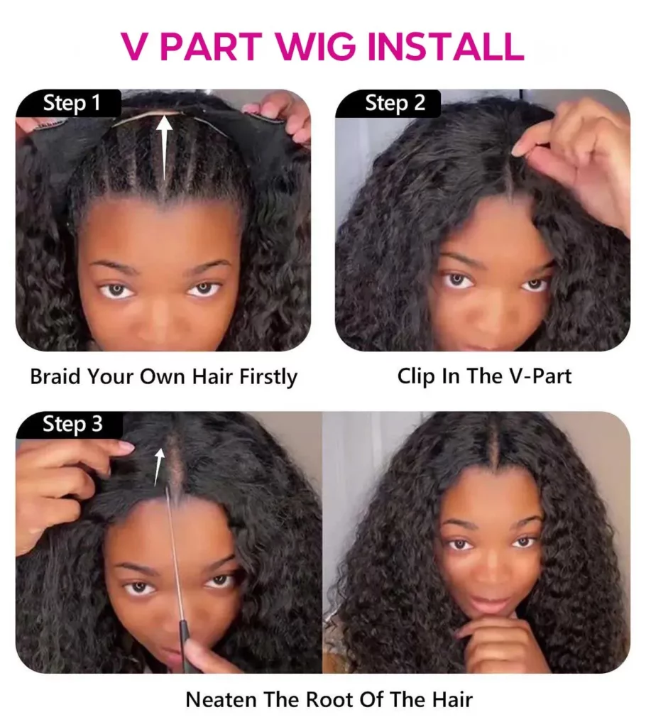Tinashe hair body wave V part wig description 3